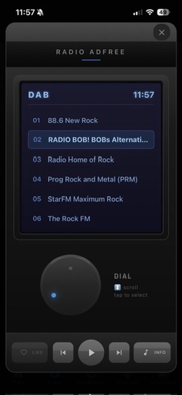 Radio Adfree DAB+ Vintage Retro Radio UI