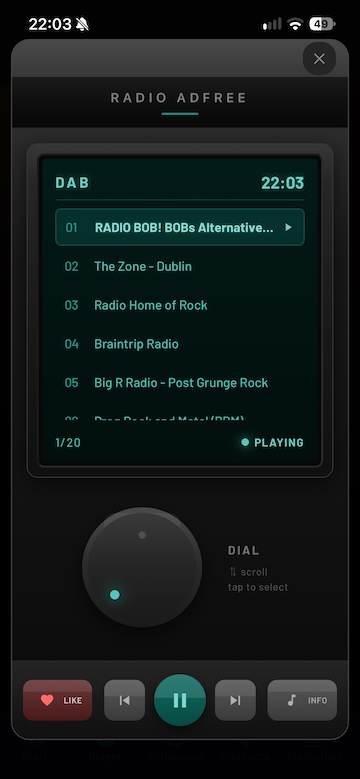 Radio Adfree DAB+ Vintage Retro Radio UI