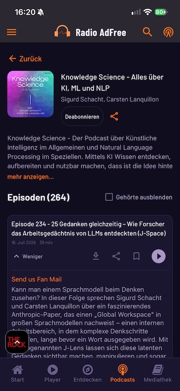 Radio Adfree Trending Podcasts & Genre-Navigation