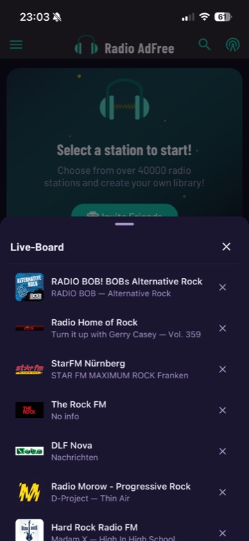 Radio Adfree Live Board öffnen